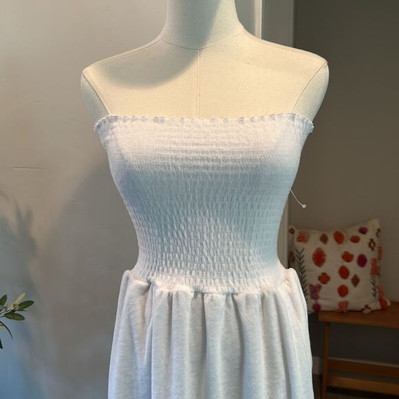 BEACH RIOT Lilee Strapless Smocked Cover-Up White Dress New! - Picture 5 of 9